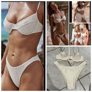 Monday Swimwear Ivory Crochet.
